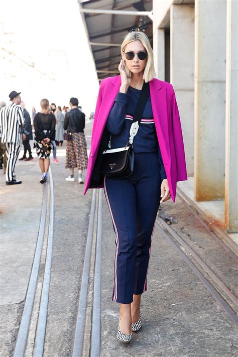 pink and navy blue outfits.